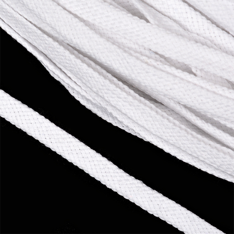 Шнур х/б плоский Белый турецкое плетение 10 мм