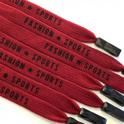 Шнурок пэ плоский Красный Fashion sports металл наконечник 10 мм 130 см