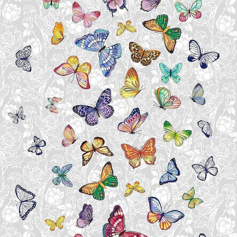 Ткань вафельная полотенечная Бабочки