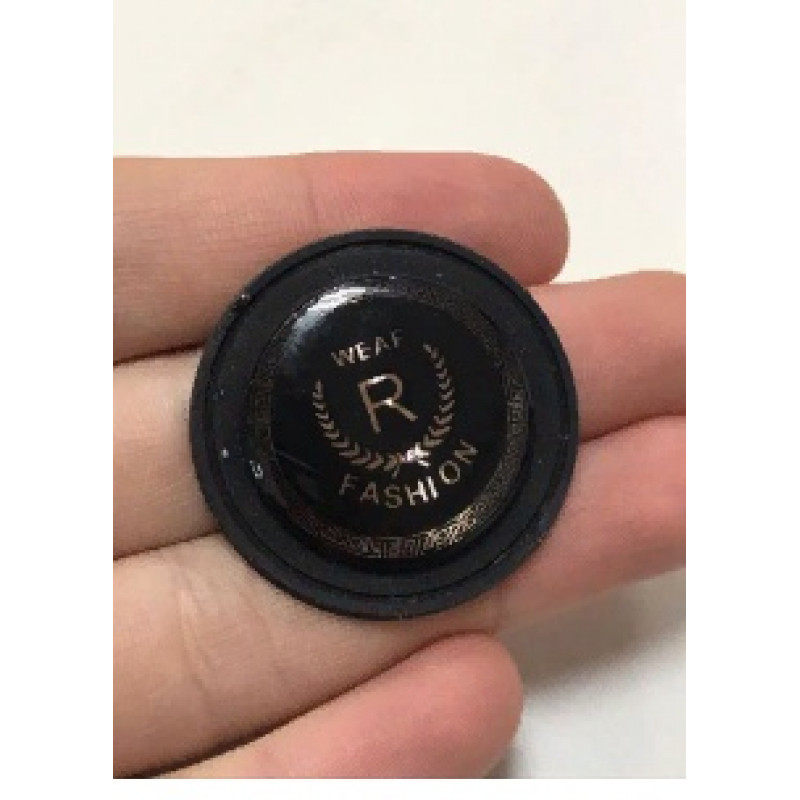 НашивкаНашивка силиконовая черная круг R Fashion weaf 3,5 см