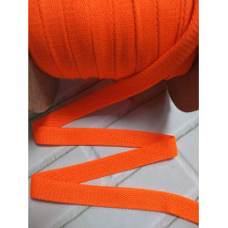 Шнур полиэстер плоский Оранжевый неон 14мм (375)
